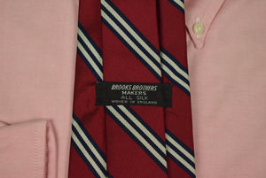 "Brooks Brothers Burg w/ Navy/ White Rep Stripe English Silk Tie" (SOLD)