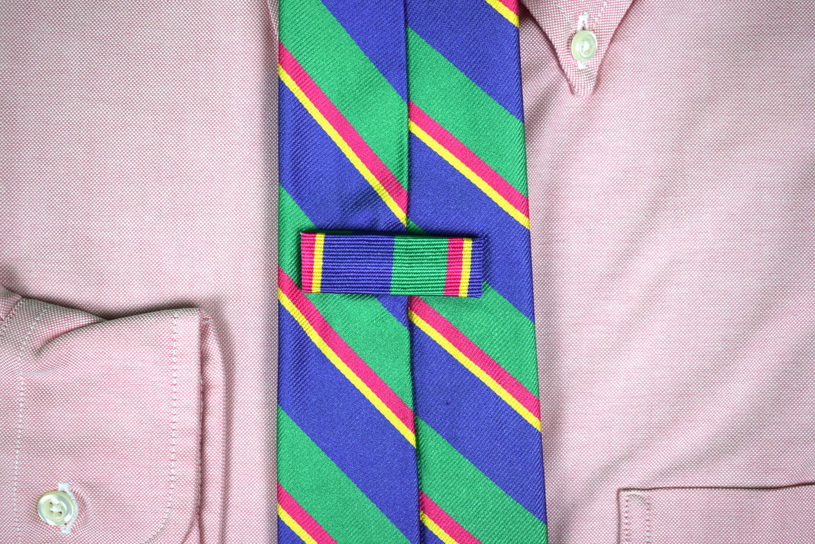 "Paul Stuart Phineas Cole Pink/ Green/ Lavender Stripe Silk Tie" (New w/ PS Tag)