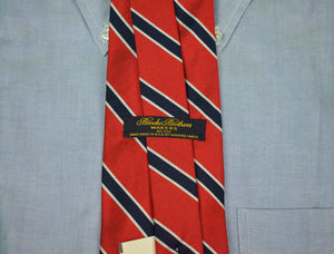 "Brooks Brothers Red w/ Navy Repp Stripe Silk Tie" (DEADSTOCK w/ $29.50 BB Tag) (SOLD)