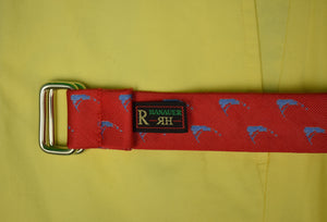Nantucket Island Red Ribbon D-Ring Belt Sz XL
