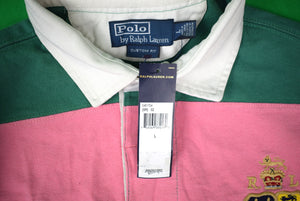"Polo Ralph Lauren Pink/ Green Rugby Stripe Twill Sport Shirt" Sz L (New w/ RL Tag) (SOLD)