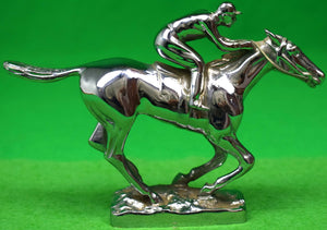Lejeune Chrome Plated Jockey/ Racehorse Car Mascot