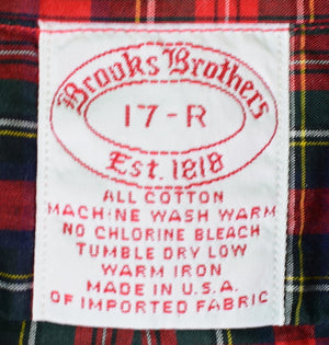 Brooks Brothers Royal Stewart Tartan BD Broadcloth Shirt Sz 17-R