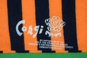 Corgi Orange/ Navy Stripe Anklet Socks Sz XL (New w/ Tag)