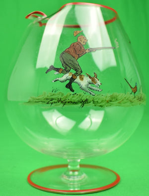 Cyril Gorainoff for Abercrombie & Fitch Hand-Painted Pheasant Hunter Balloon Martini Mixer