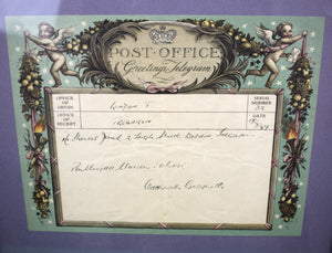 Rex Whistler Designed "Post Office c1937 Greetings Telegram"