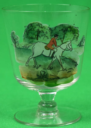 Set x 3 Hand-Painted Fox-Hunting Cordial Glasses