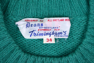 "Deans Of Scotland For Trimingham's Bermuda Cable Crewneck Multi-Panel Women's Sweater" Sz 34