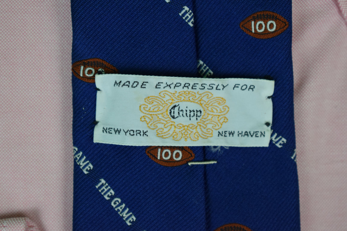 "Chipp 'The Game' Harvard vs Yale 100th Year Navy Poly Tie"