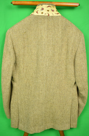 "Chipp Herringbone Tweed c1965 Sport Jacket w/ Angler Print Lining" Sz 38