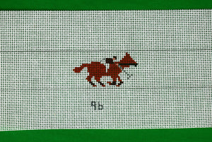 Hand-Painted Needlepoint 18ct (8) Polo Player Canvas Belt