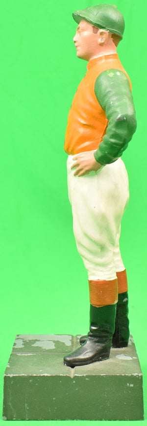 Jockey w/ Orange & Green Sleeves Owner's Silks