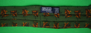 "Polo Ralph Lauren Hunter Green Horse Head Silk/ Wool Ascot"
