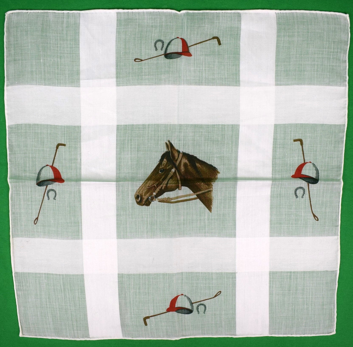 Horsehead/ Jockey Cap & Riding Crop Pocket Square