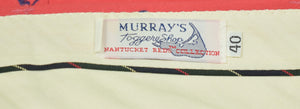 Murray's Toggery Shop Embroidered Nantucket Island Motif Ack Red Trousers Sz: 40W