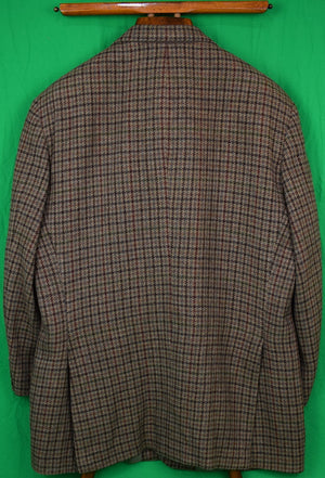 Polo By Ralph Lauren Olive/ Brown Houndstooth Tweed Sport Jacket Sz 46L
