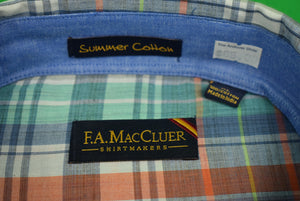 "The Andover Shop by FA MacCluer India Madras L/S BD Sport Shirt" Sz: XL (NWT)(SOLD)