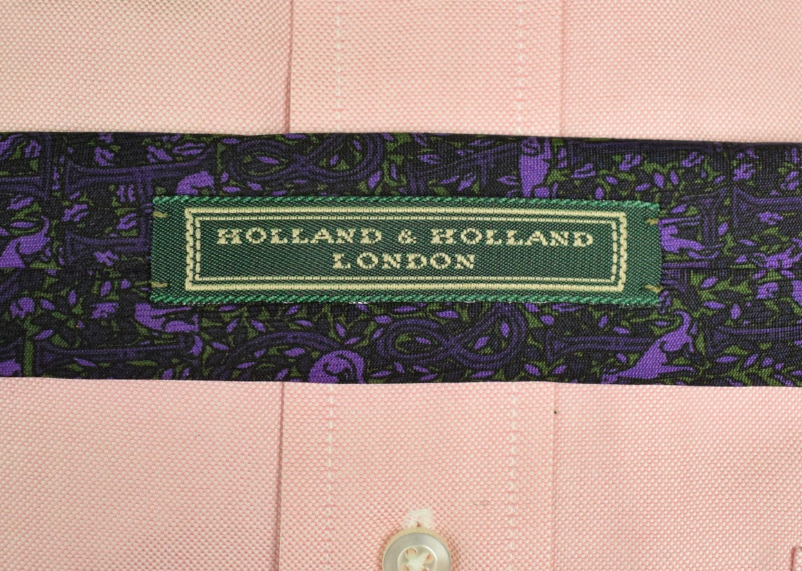 "Drakes x Holland & Holland Hunting Dog Purple/ Olive Silk Tie" (SOLD)