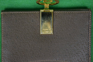 Gucci Leather Card Case w/ Red/ Green Surcingle Stripe & Brass "G" Clasp