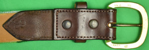 Hand-Needlepoint Belt w/ Golf Fairway Motif Sz: 38"W