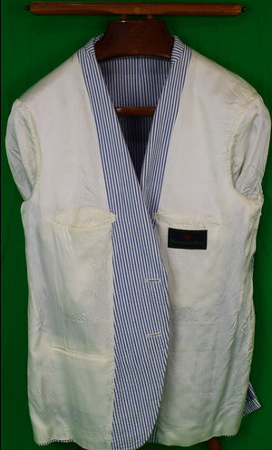 Abercrombie & Fitch Blue/ White Seersucker Stripe Sport Jacket Sz 40R