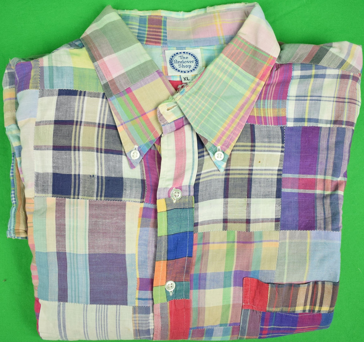 "The Andover Shop Patch Madras B/D Sport Shirt" Sz: XL (SOLD)
