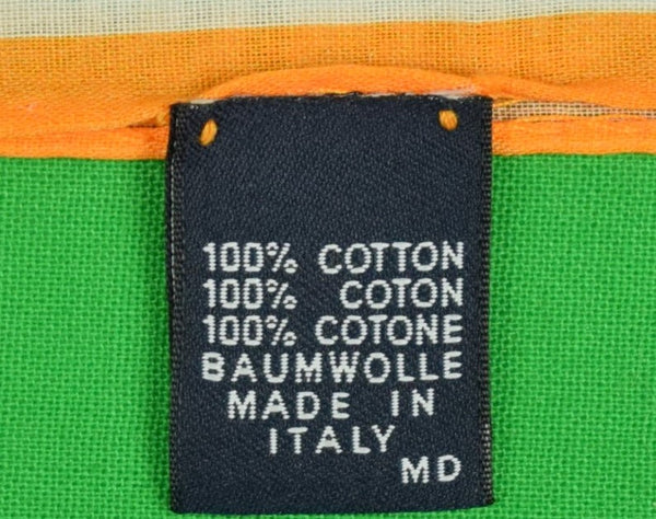 Drake's Italian Cotton Orange Pocket Square w/ Sea Turtle Motif