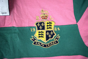 "Polo Ralph Lauren Pink/ Green Rugby Stripe Twill Sport Shirt" Sz L (New w/ RL Tag) (SOLD)
