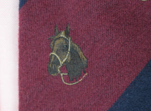 "Polo Ralph Lauren Wool Challis Navy/ Burg Horsehead Tie" (SOLD)
