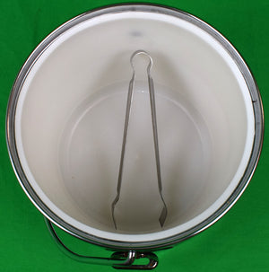 "Equestrian Ice Bucket w/ Tongs" (New/ Old Stock)
