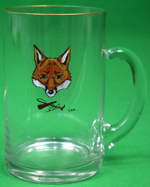 Set x 2 Carwin Hand-Painted Fox Mask w/ Riding Crop & Hunting Horn Cocktail Pitcher & Mug