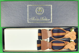 "Brooks Brothers Navy w/ Burg & Gold Stripe Braces" (New/ Old c1980s Deadstock in Box!) (SOLD)