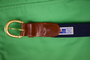 "Myopia Hunt Club Fox Logo Navy Ribbon Belt" Sz 40