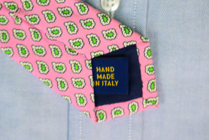 Polo Ralph Pink/ Green Foulard Print Silk Tie (New w/ RL Tag)