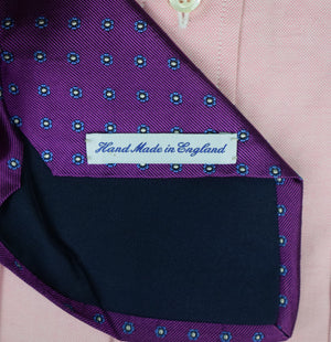 "The Andover Shop x Drake's Hand Made In England Magenta Silk Floret Print Tie" (SOLD)