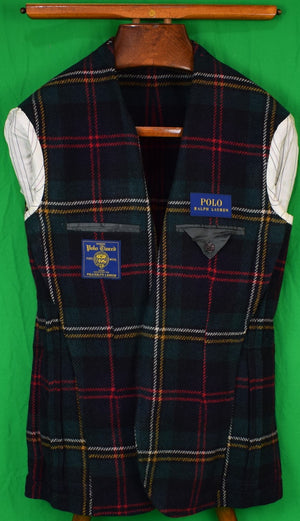 "Polo Ralph Lauren Dress Gordon Tartan Tweed Jacket Made In Italy" Sz 38R (New w/ RL Garment Bag)