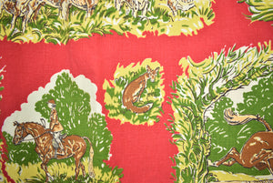 Paul Brown Equestrian Curtain Panel Sz: 58" x 36"