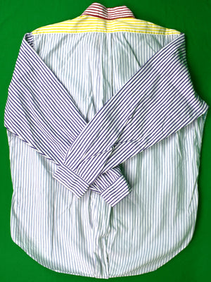 Brooks Brothers c1980s Multi Stripe BD Fun Shirt Sz 17-R