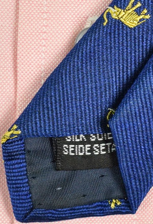 "J. Press Royal Blue Irish Silk Tie w/ Yellow Elephant Motif" (SOLD)