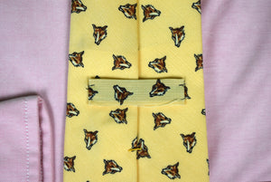 "Polo by Ralph Lauren Fox Mask Yellow Silk/ Wool Tie"