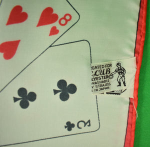 The "21" Club Jack & Charlie's White/ Red Playing Cards Poly Scarf XXIX (New In Gift Envelope) (SOLD)