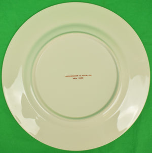 "Set x 6 Frank Vosmansky Hand-Painted Fox-Hunting Dinner Plates Made For Abercrombie & Fitch Co."