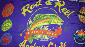 Polo Raph Lauren Rod & Reel Angler's Club Purple Scarf (New w/ PRL Tags)
