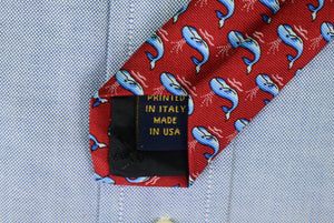 Brooks Brothers Burg Italian Silk Tie w/ Blue Whales (New In BB Box)