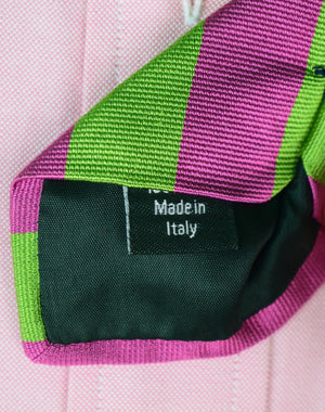 "J. Crew Pink/ Green Stripe Italian Silk Tie" (SOLD)