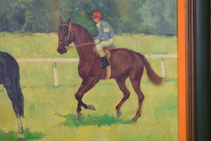 "Two Jockeys On Race Horses" Acrylic On Canvas (SOLD)