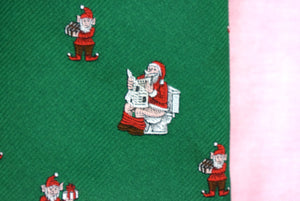 Chipp Santa & Elves Green Poly Tie