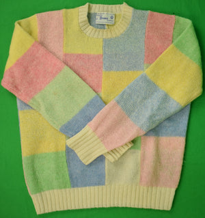 "Deans Of Scotland Shetland Wool Heather Pastel Color Block Crewneck Sweater" Sz 40 (SOLD)