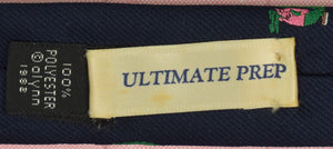 "Ultimate Prep c1982 Pink & Green Gator Navy Club Tie by Alynn" (SOLD)