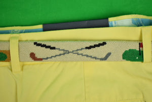 Hand-Needlepoint Golfing Belt Sz: 38"W